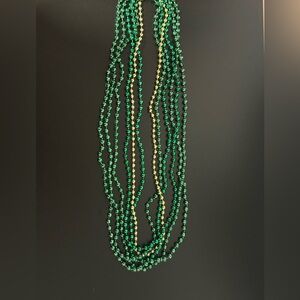 Green and Gold Beaded Necklace Set